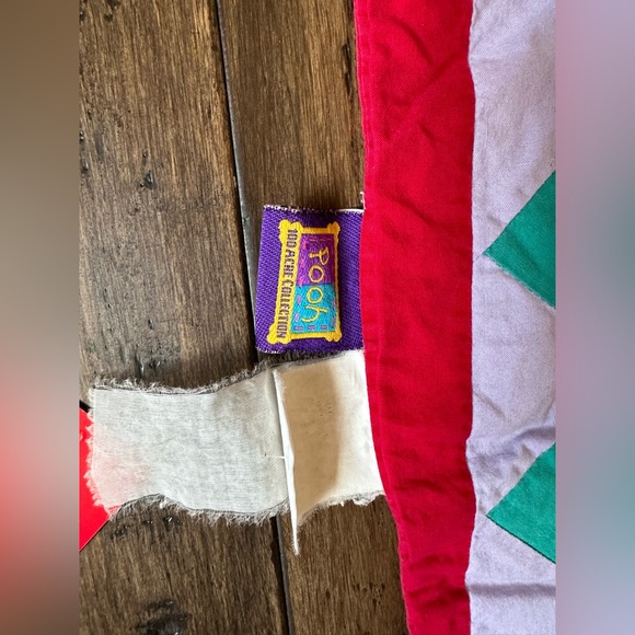 Vintage Disney Winnie The Pooh Toddler Blanket Patchwork Quilt Embroidered 90’s - Picture 8 of 15